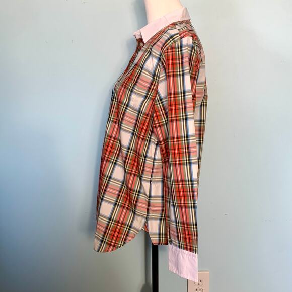 J. Crew Classic Fit Poplin Button Down in Snowy Tartan Plaid Size 8 - Picture 4 of 9
